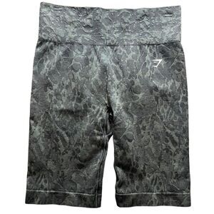 Gymshark animal print bike shorts grey black size large